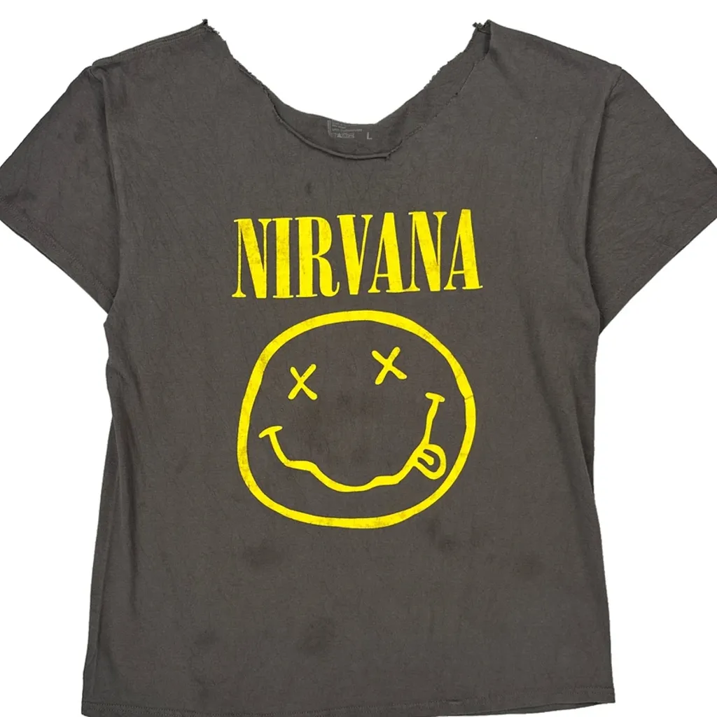 Nirvana Band T-Shirt - Large Gray Cotton - Image 4