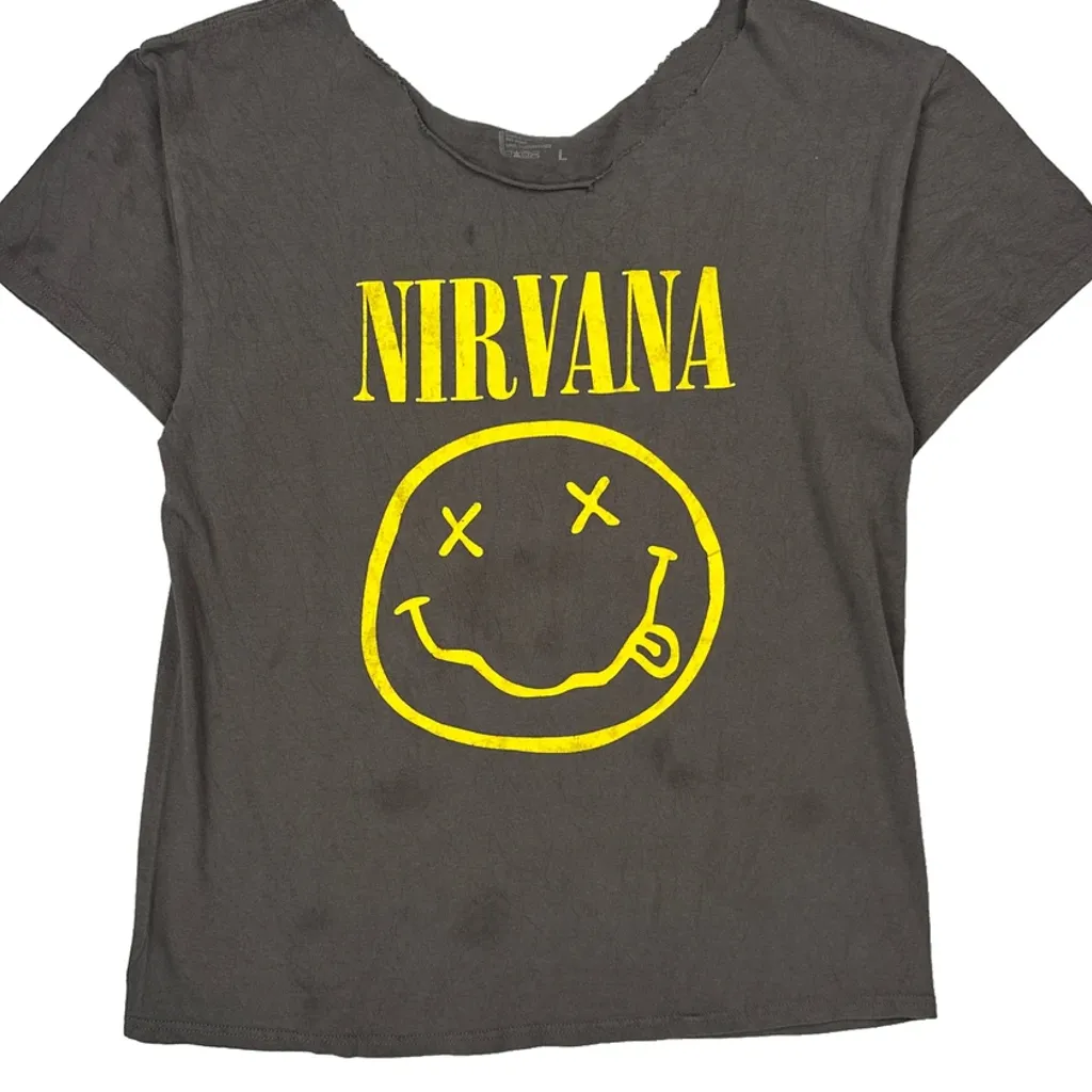 Nirvana Band T-Shirt - Large Gray Cotton - Image 5