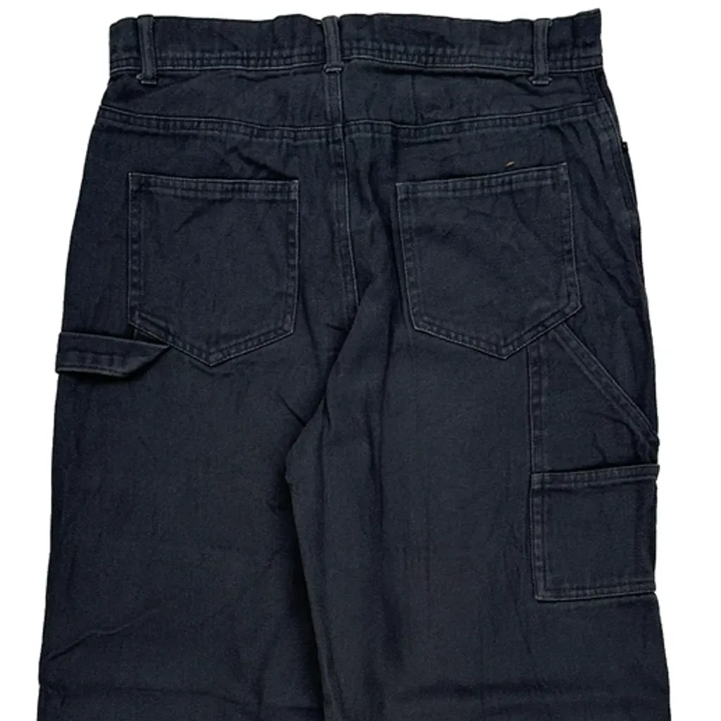 No Boundaries Baggy Double Knee Carpenter Trousers - 30W 30L Black Cotton - Image 8