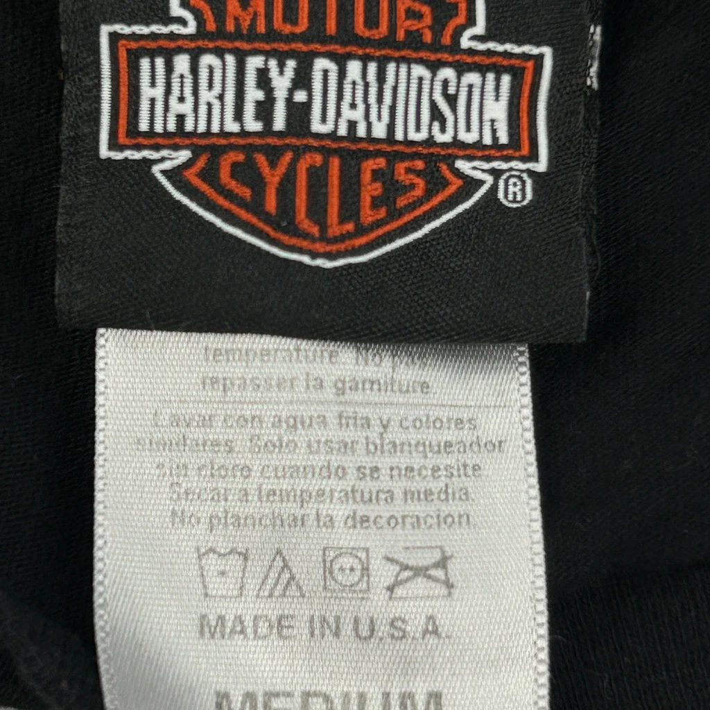 No Guts No Glory Harley Davidson Graphic T-Shirt - Medium Black Cotton - Image 3