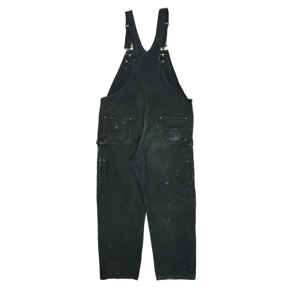 None Carhartt Double Knee Dungarees - 40W 34L Black Cotton