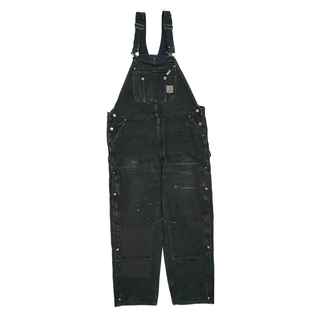 None Carhartt Double Knee Dungarees - 40W 34L Black Cotton - Image 2