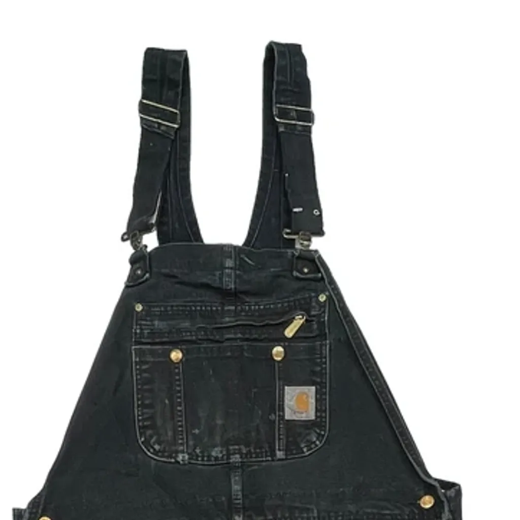 None Carhartt Double Knee Dungarees - 40W 34L Black Cotton - Image 8