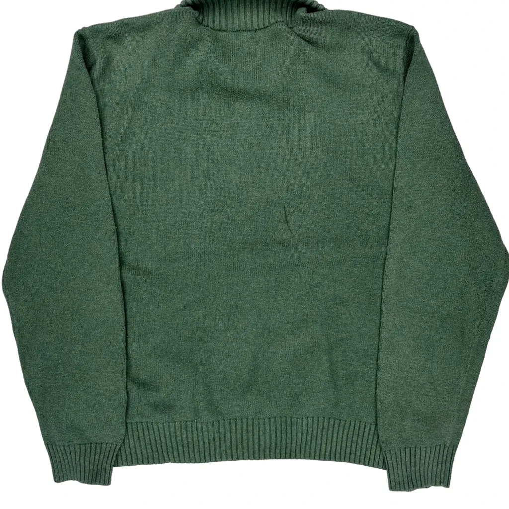 None Polo By Ralph Lauren 1/4 Zip - XL Green Cotton - Image 6