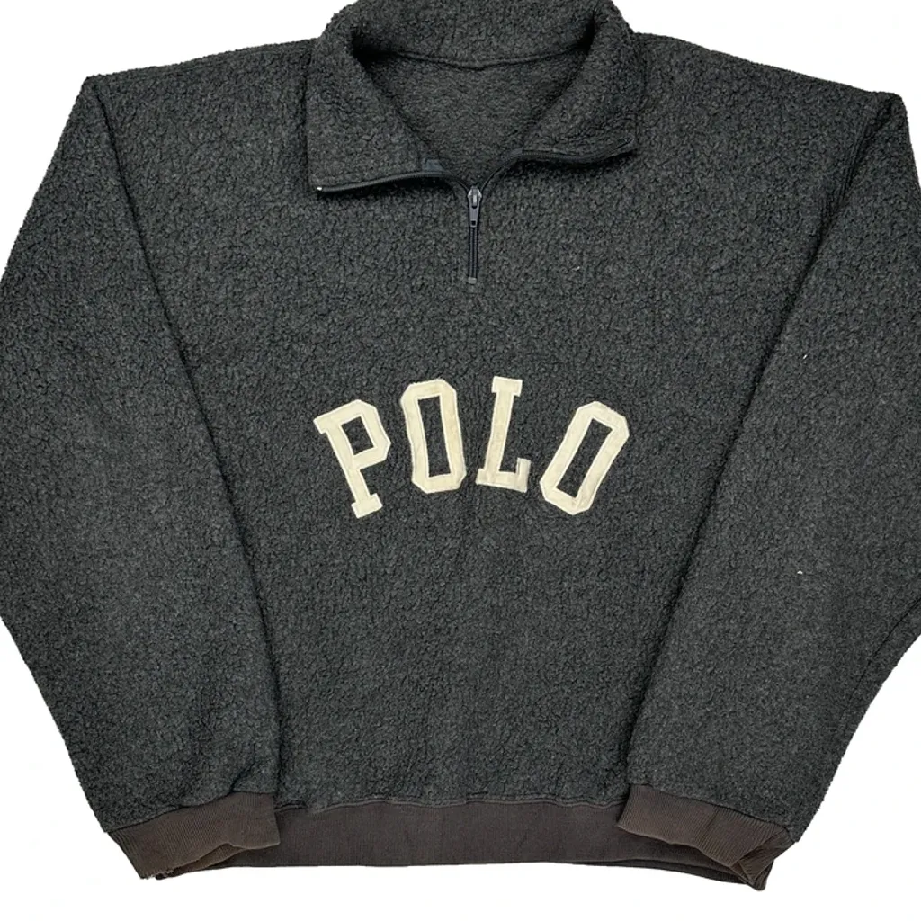 None Polo By Ralph Lauren 1/4 Zip - XL Grey Polyester - Image 5