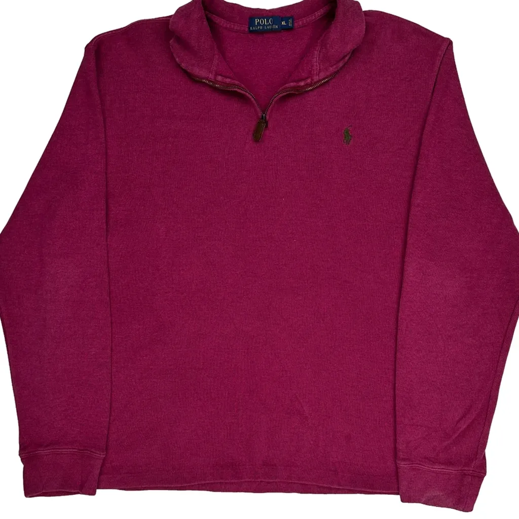 None Polo By Ralph Lauren 1/4 Zip - XL Red Cotton - Image 5