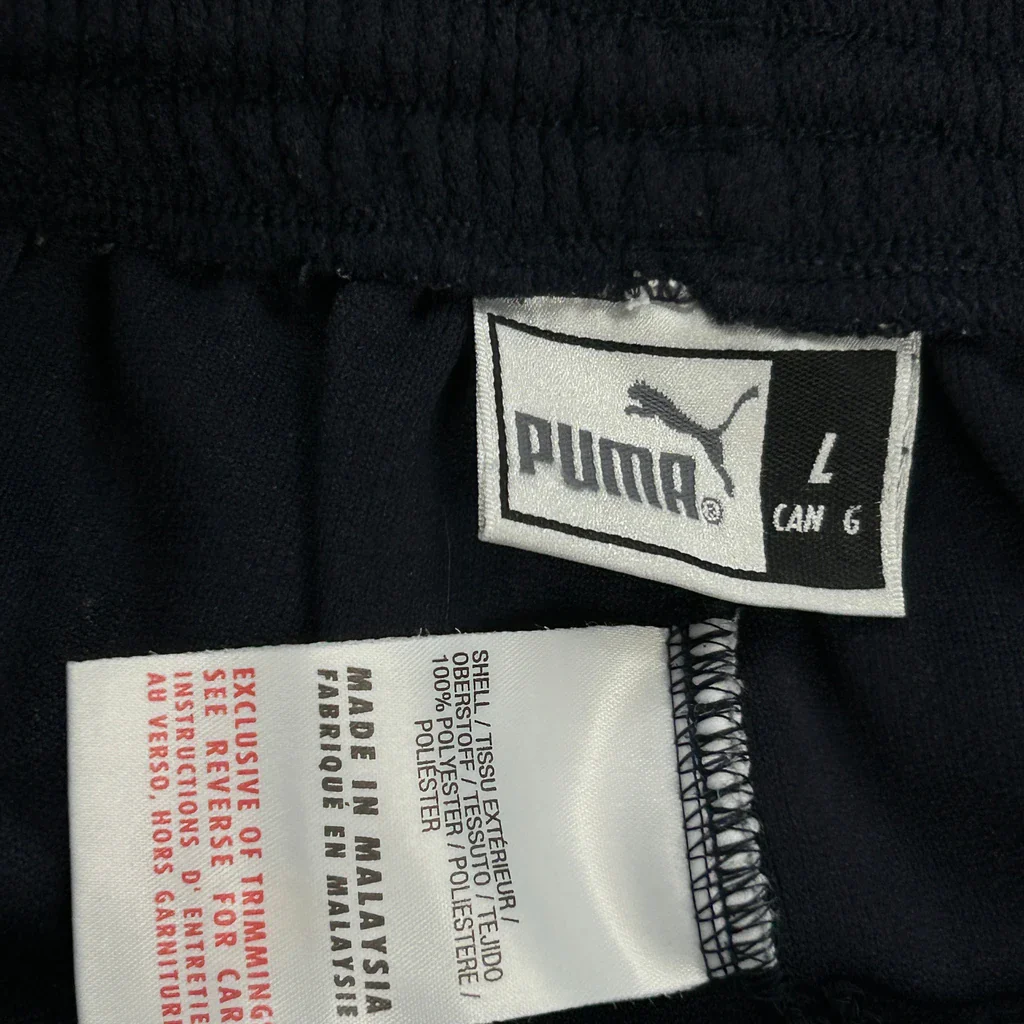 None Puma Track Pants - Large Navy Polyester - Image 3