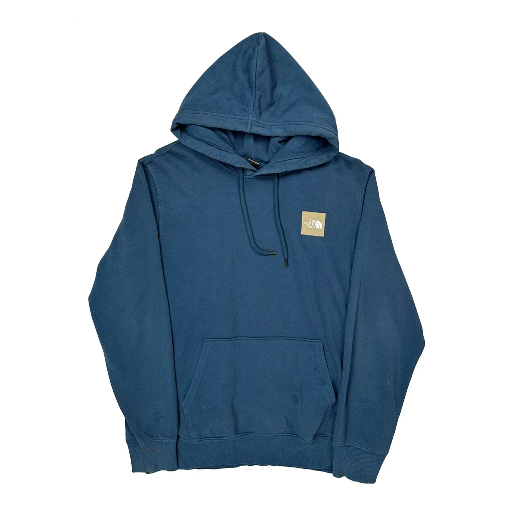 None The North Face Hoodie - Large Blue Cotton