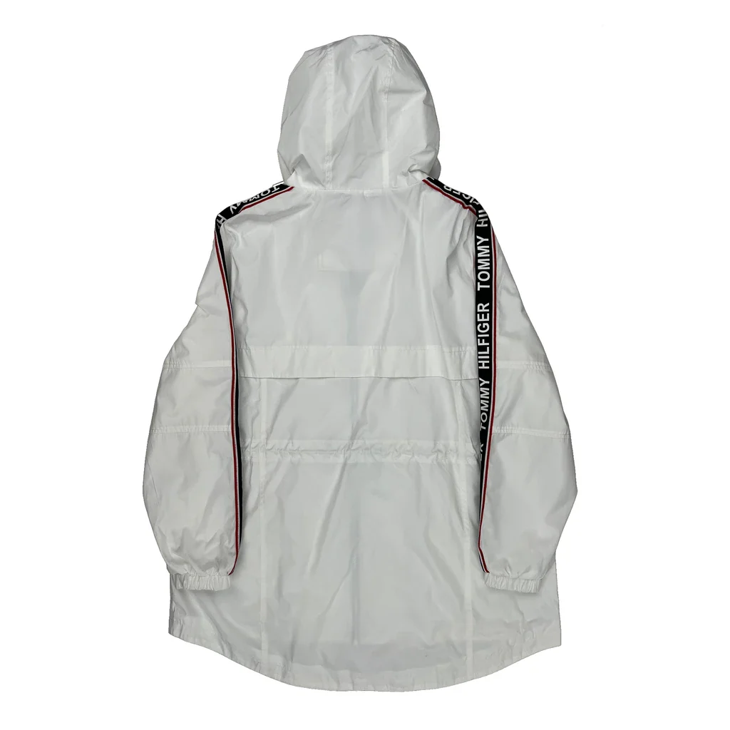 None Tommy Hilfiger Spellout Windbreaker - Large White Polyester - Image 2