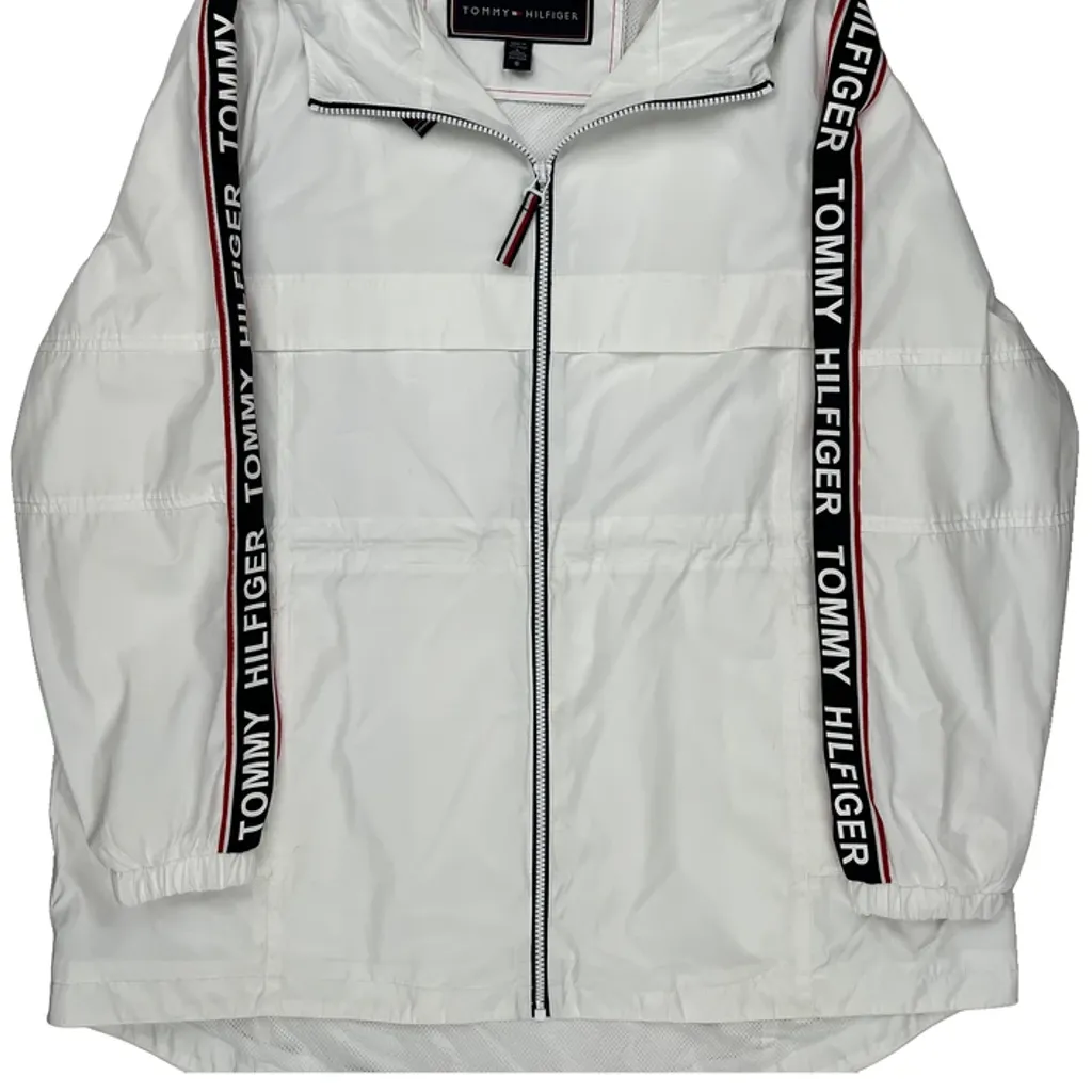None Tommy Hilfiger Spellout Windbreaker - Large White Polyester - Image 5