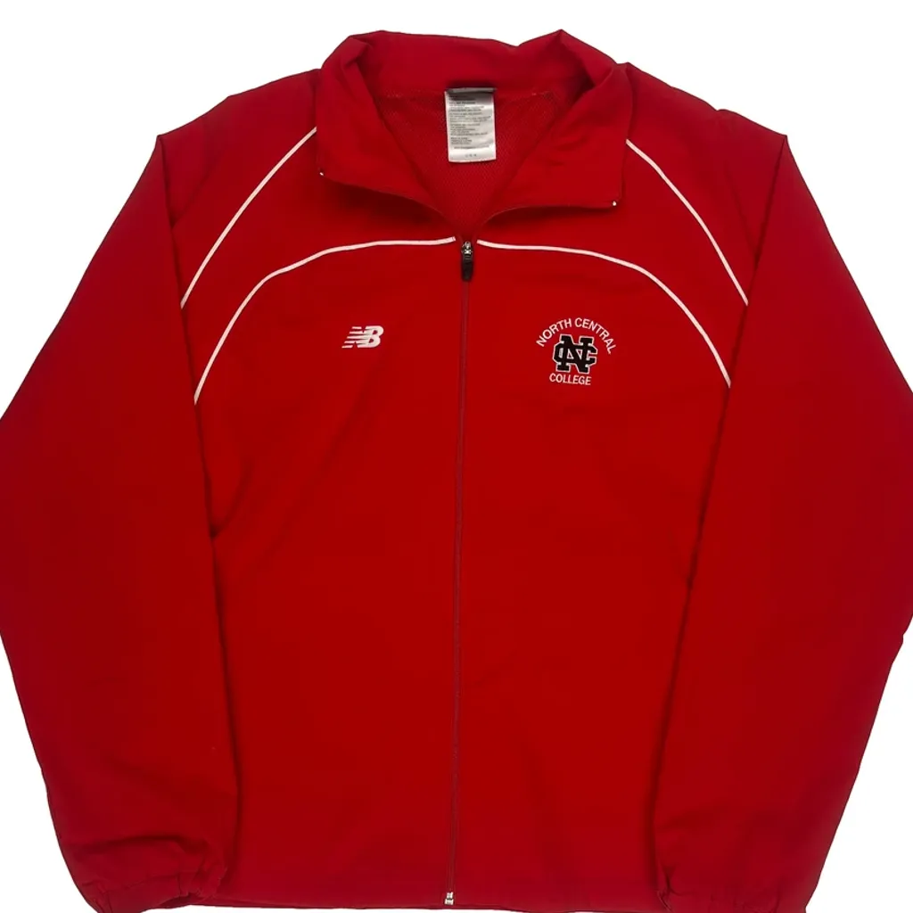 North Central College New Balance College Track Jacket - Large Red Polyester - Image 5
