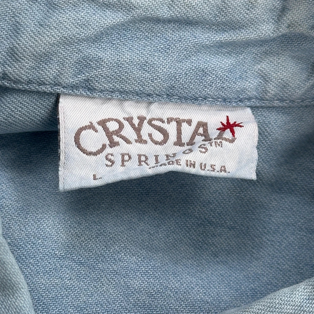 North Country Embroidery Crystal Made In USA Denim Shirt - Large Blue Cotton - Image 3