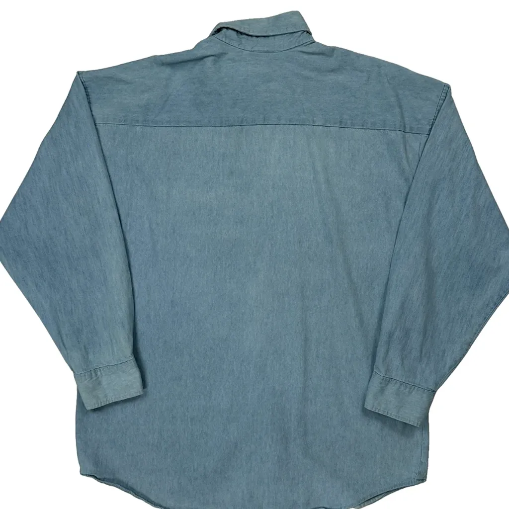 North Country Embroidery Crystal Made In USA Denim Shirt - Large Blue Cotton - Image 7