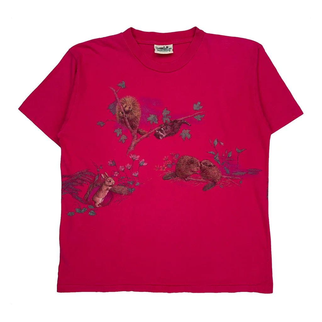 Northern Reflections T-Shirt - No Size Red Cotton