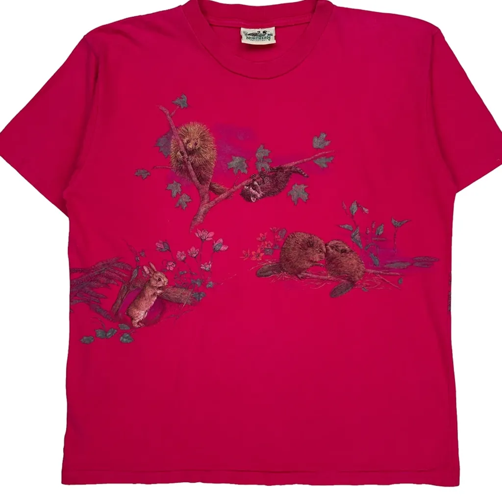 Northern Reflections T-Shirt - No Size Red Cotton - Image 4