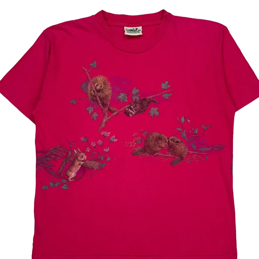 Northern Reflections T-Shirt - No Size Red Cotton - Image 5