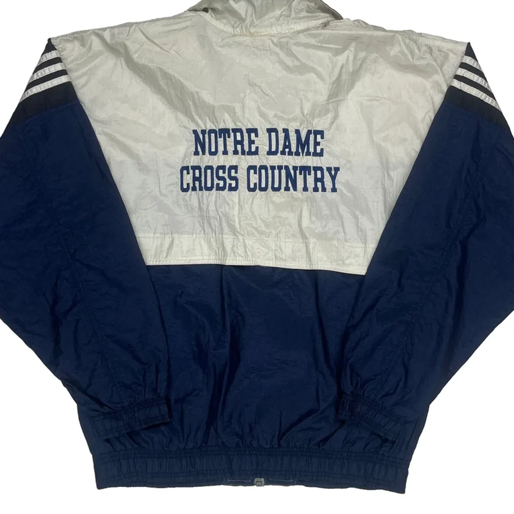 Notre Dame Cross Country Adidas College Track Jacket - Medium Blue Nylon - Image 7