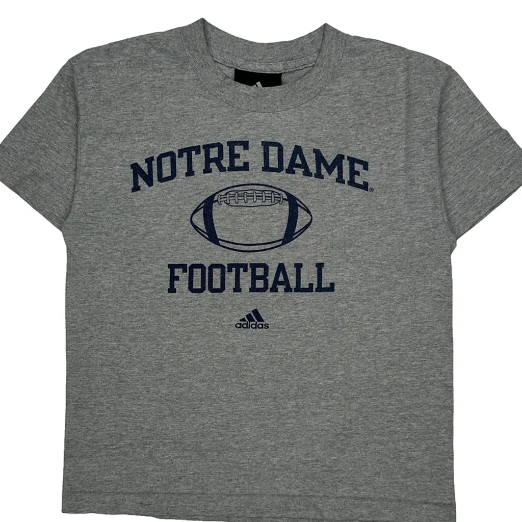 Notre Dame Football Adidas College T-Shirt - Medium Grey Cotton - Image 6