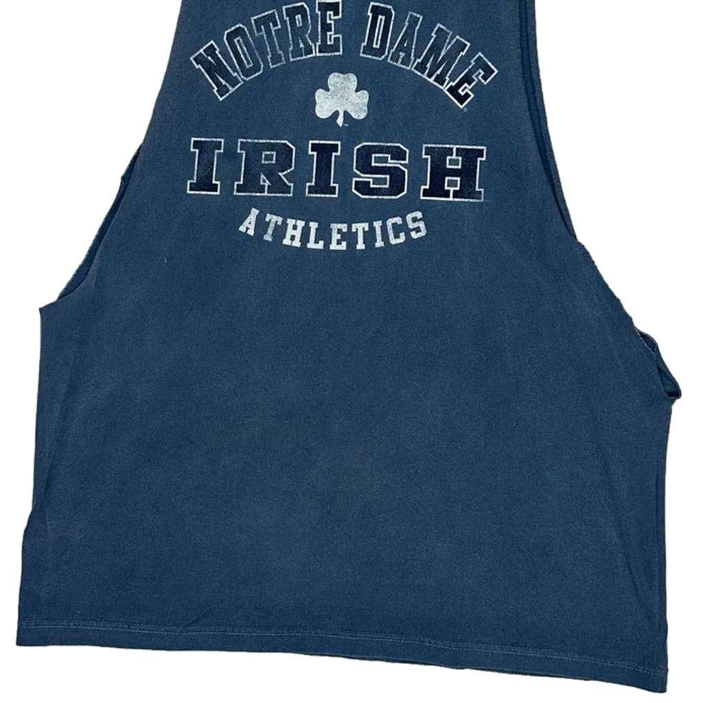 Notre Dame Irish Athletics Adidas College Tank Top - Small Blue Cotton - Image 5