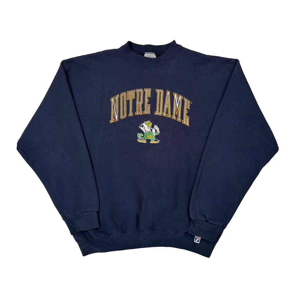 Notre Dame Logo 7 College Sweatshirt - XL Navy Cotton