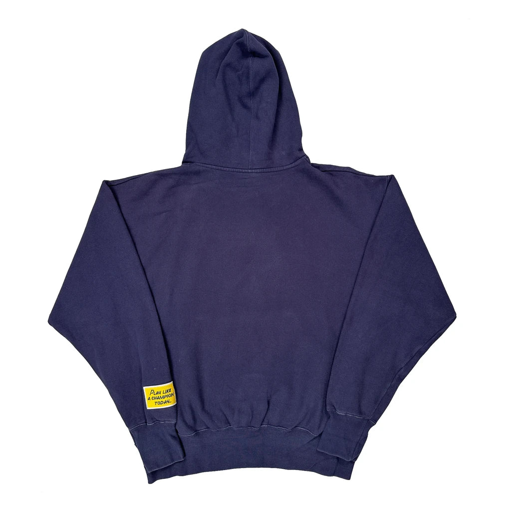 Notre Dame Majestic College Hoodie - Large Navy Cotton Blend - Image 2