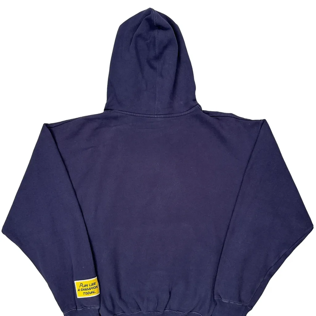 Notre Dame Majestic College Hoodie - Large Navy Cotton Blend - Image 6