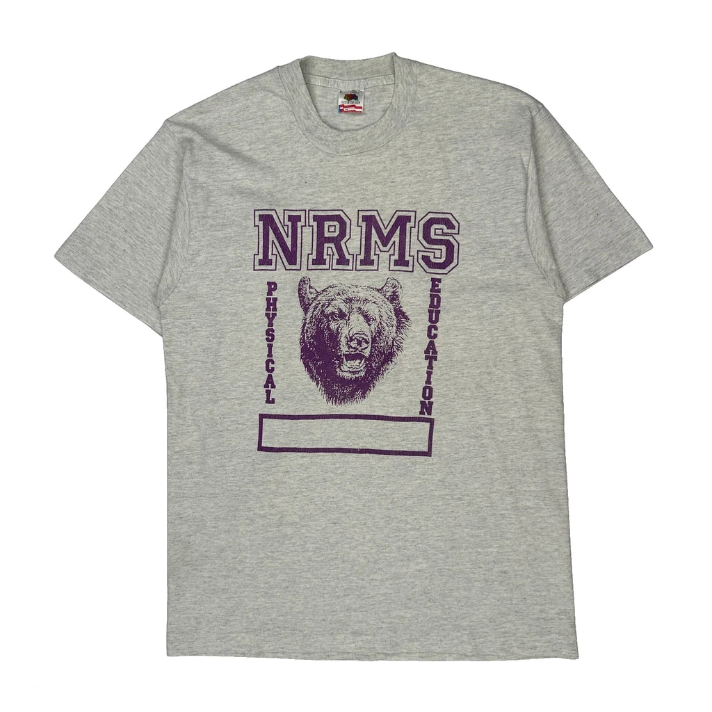 Nrms Physical Education Fruit Of The Loom College T-Shirt - Large Grey Cotton