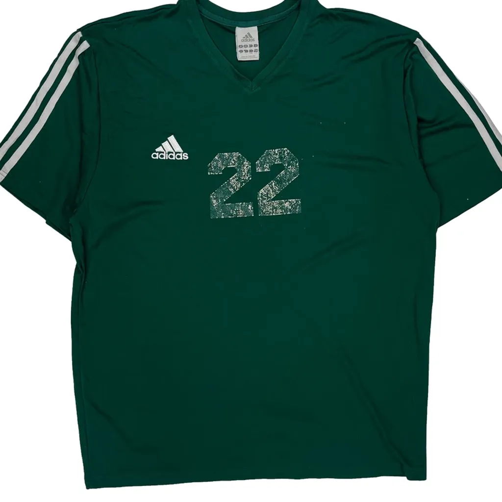 Number 22 Adidas Football Jersey - Large Green Polyester - Image 5