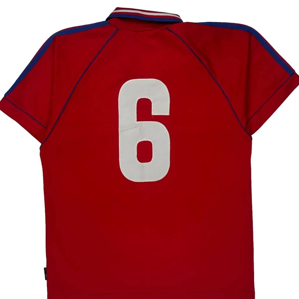Number 6 Adidas Football Shirt - Medium Red Polyester - Image 6