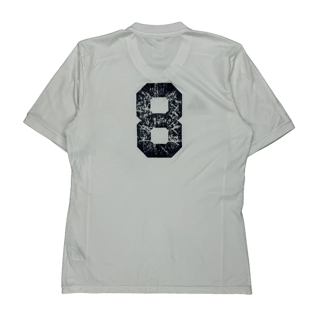 Number 8 Adidas Football Shirt - Medium White Polyester - Image 2