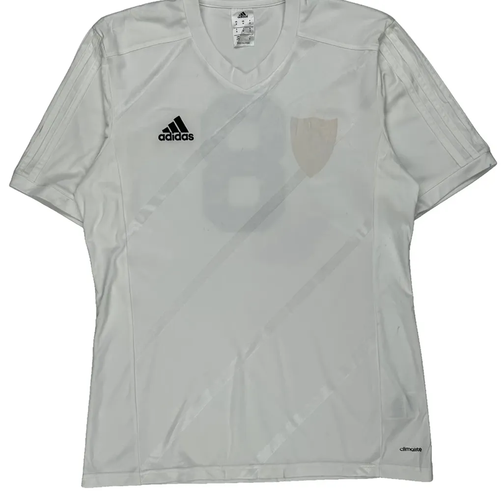 Number 8 Adidas Football Shirt - Medium White Polyester - Image 4
