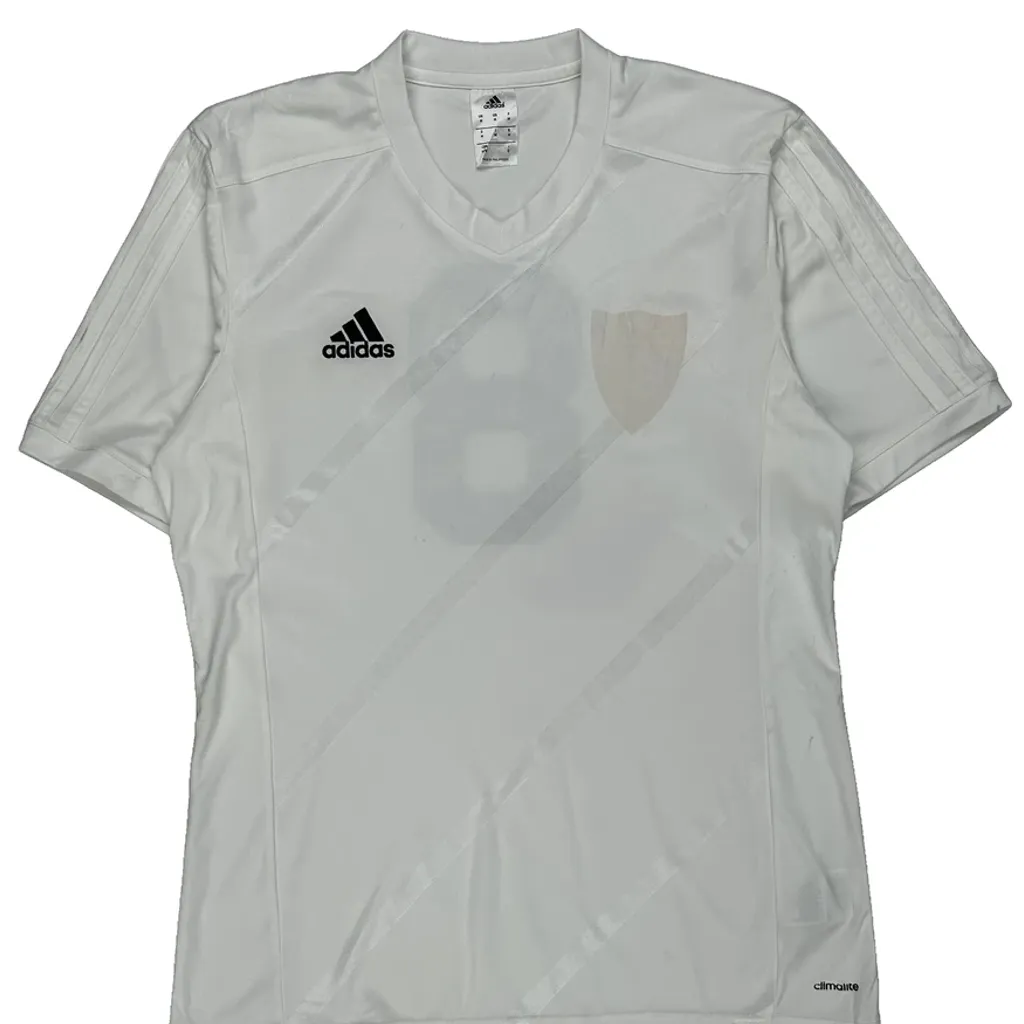 Number 8 Adidas Football Shirt - Medium White Polyester - Image 5