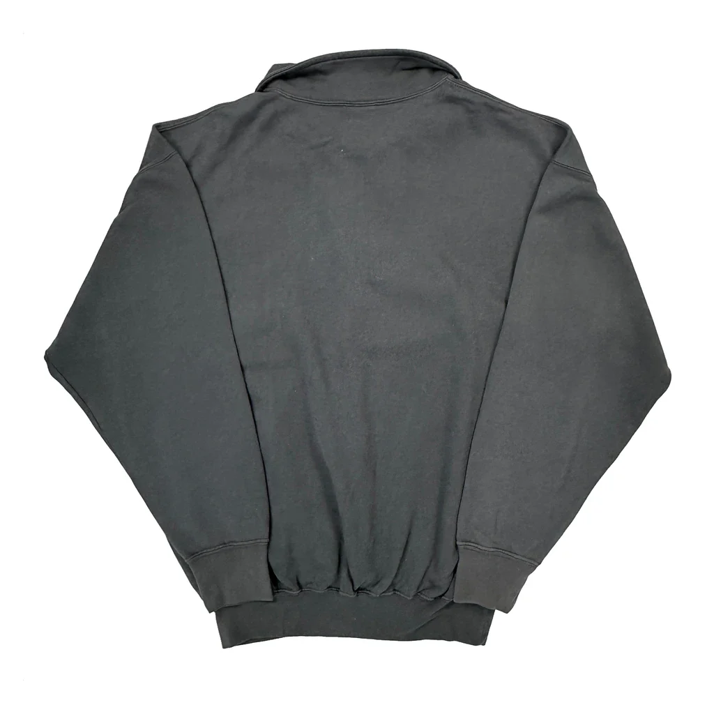 Nutmeg Collared 1/4 Zip - XL Black Cotton Blend - Image 2