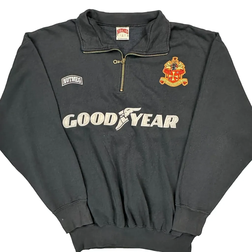Nutmeg Collared 1/4 Zip - XL Black Cotton Blend - Image 5