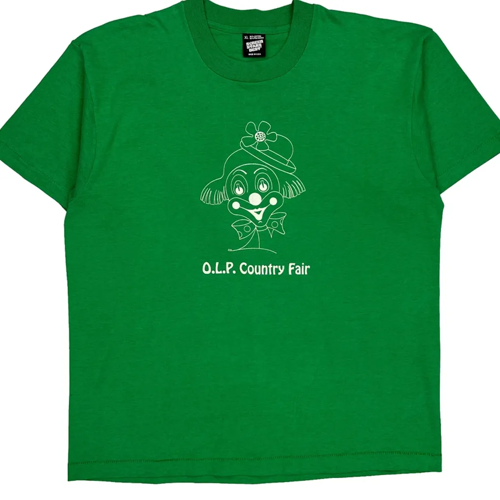 O.L.P. Country Fair Screen Stars Graphic T-Shirt - XL Green Cotton Blend - Image 4