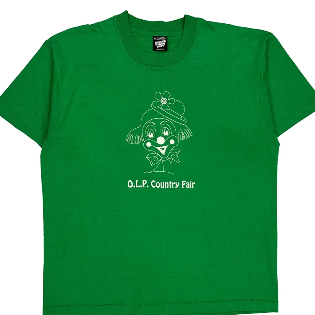 O.L.P. Country Fair Screen Stars Graphic T-Shirt - XL Green Cotton Blend - Image 5