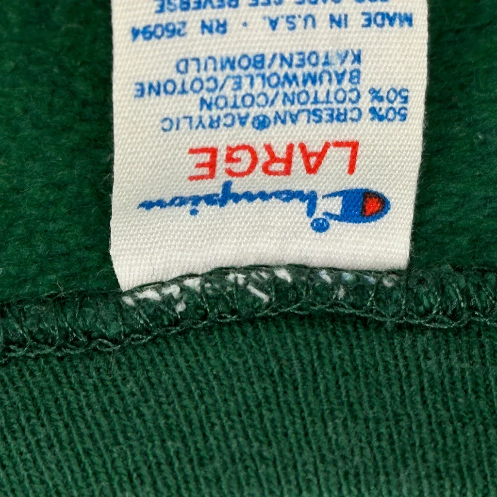 Oakland Athletics Champion Graphic Sweatshirt - Large Green Cotton Blend - Image 3
