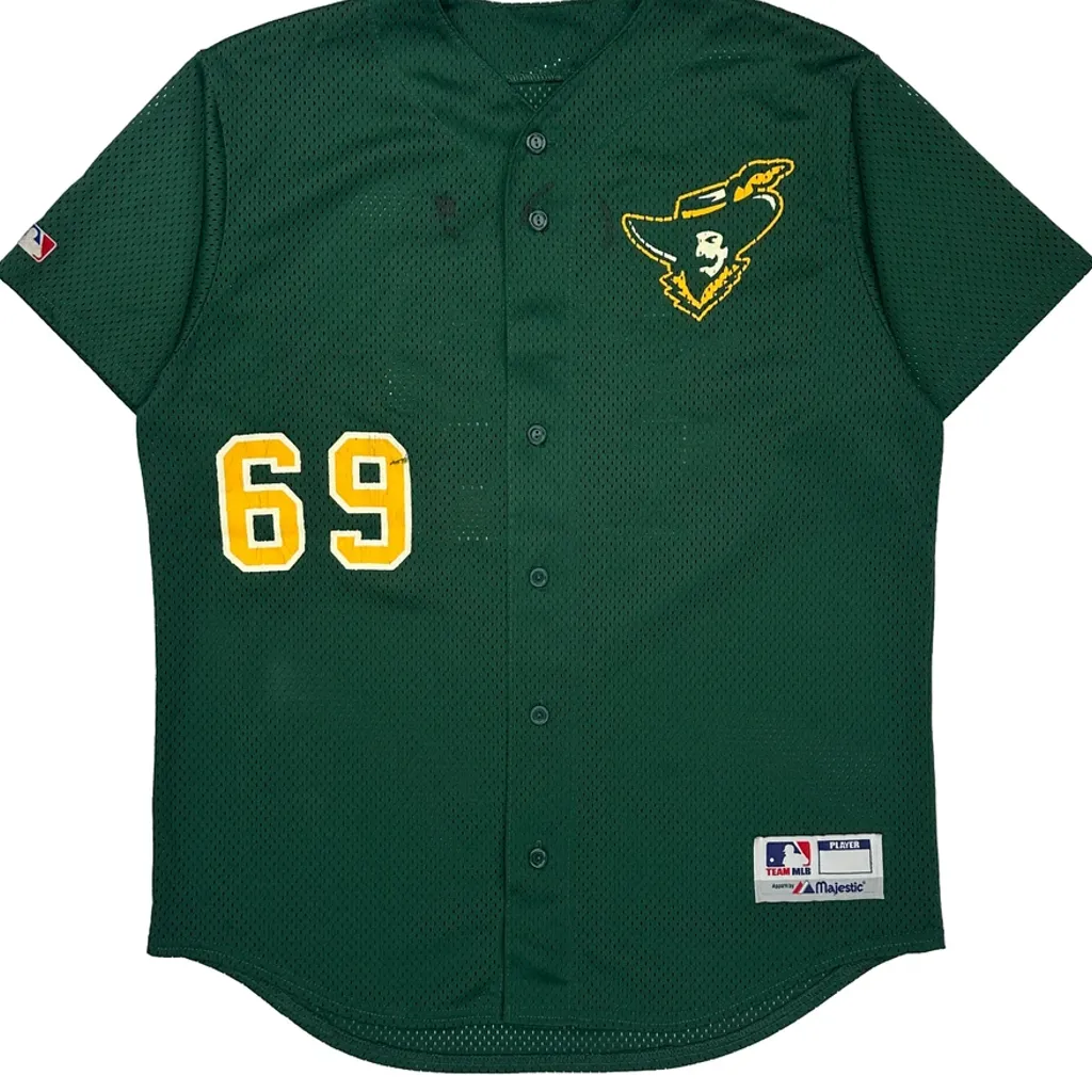 Oakland Athletics Majestic Mlb Jersey - Large Green Polyester - Image 5