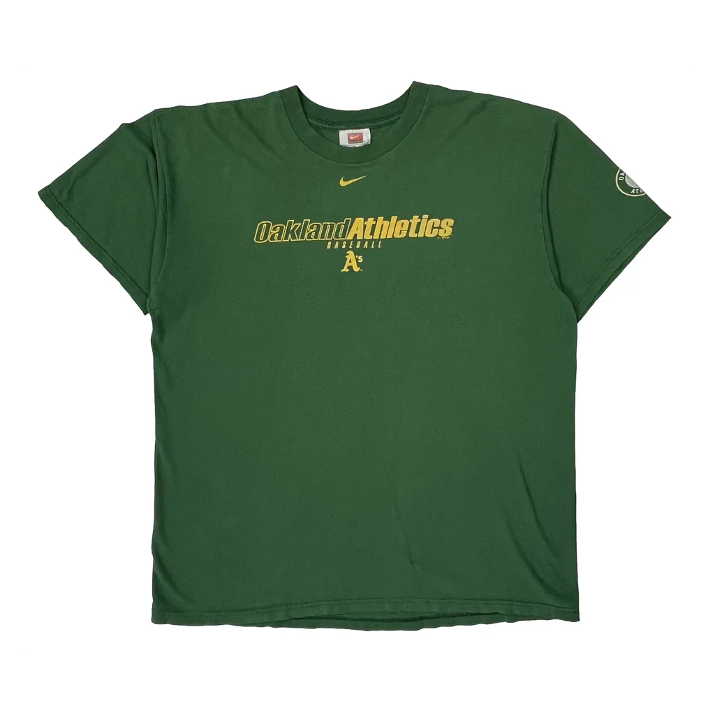 Oakland Athletics Nike Mlb T-Shirt - Large Green Cotton