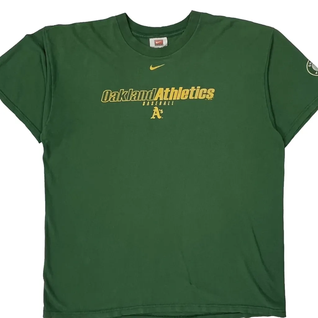 Oakland Athletics Nike Mlb T-Shirt - Large Green Cotton - Image 4