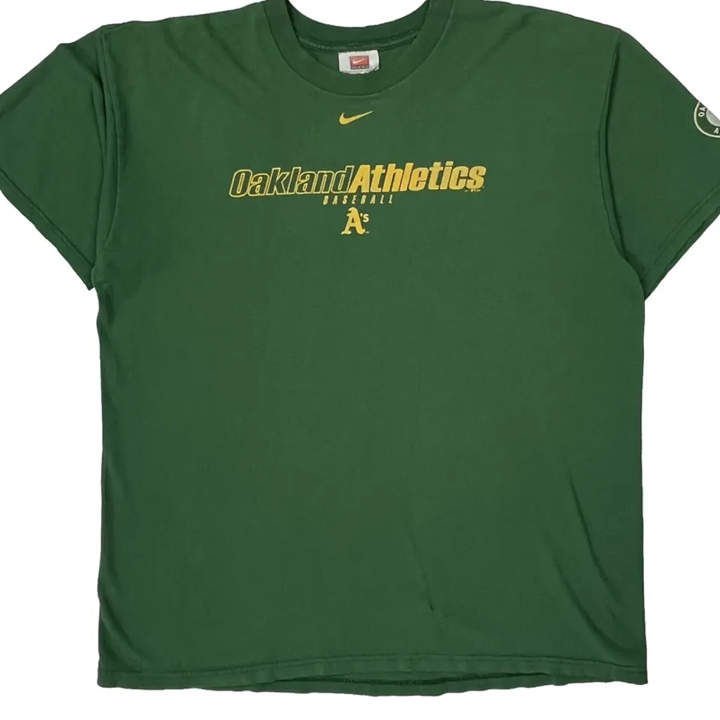Oakland Athletics Nike Mlb T-Shirt - Large Green Cotton - Image 5