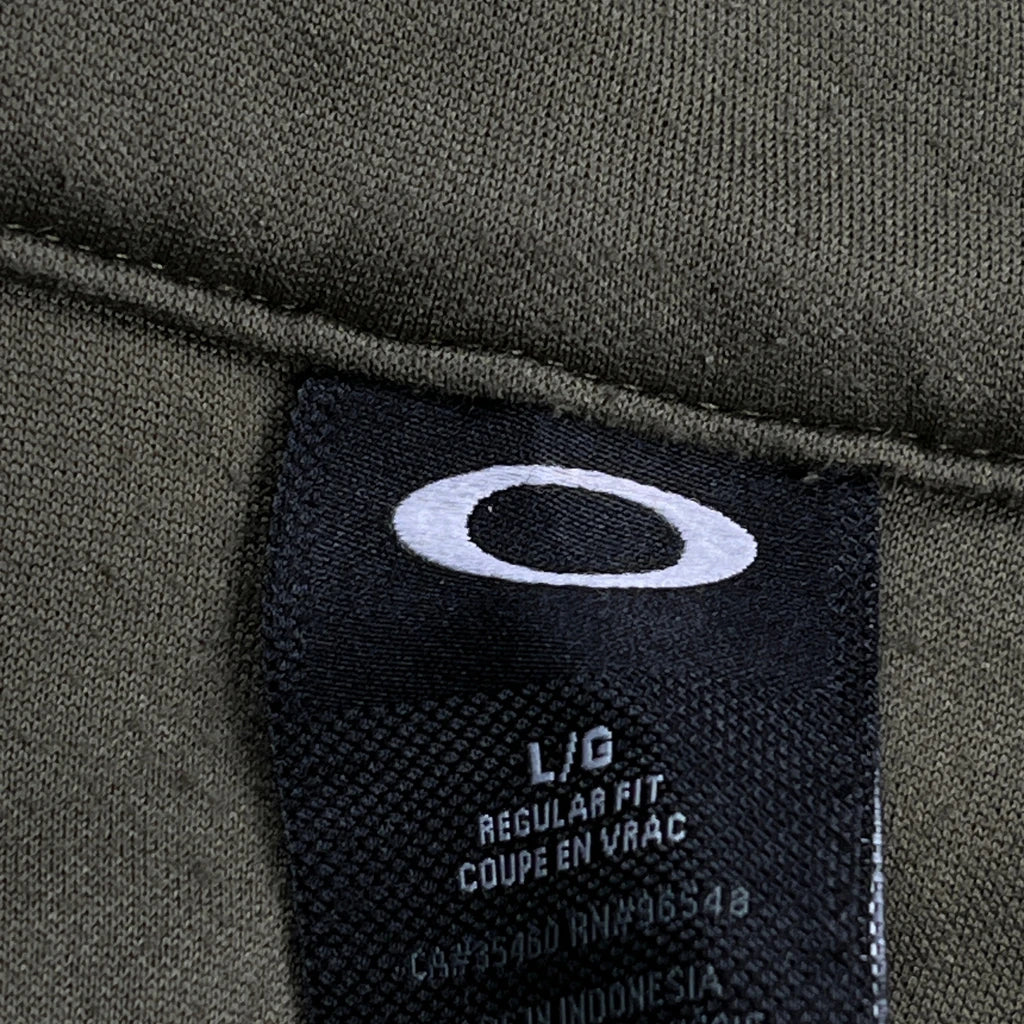 Oakley 1/4 Zip - Large Green Cotton - Image 3