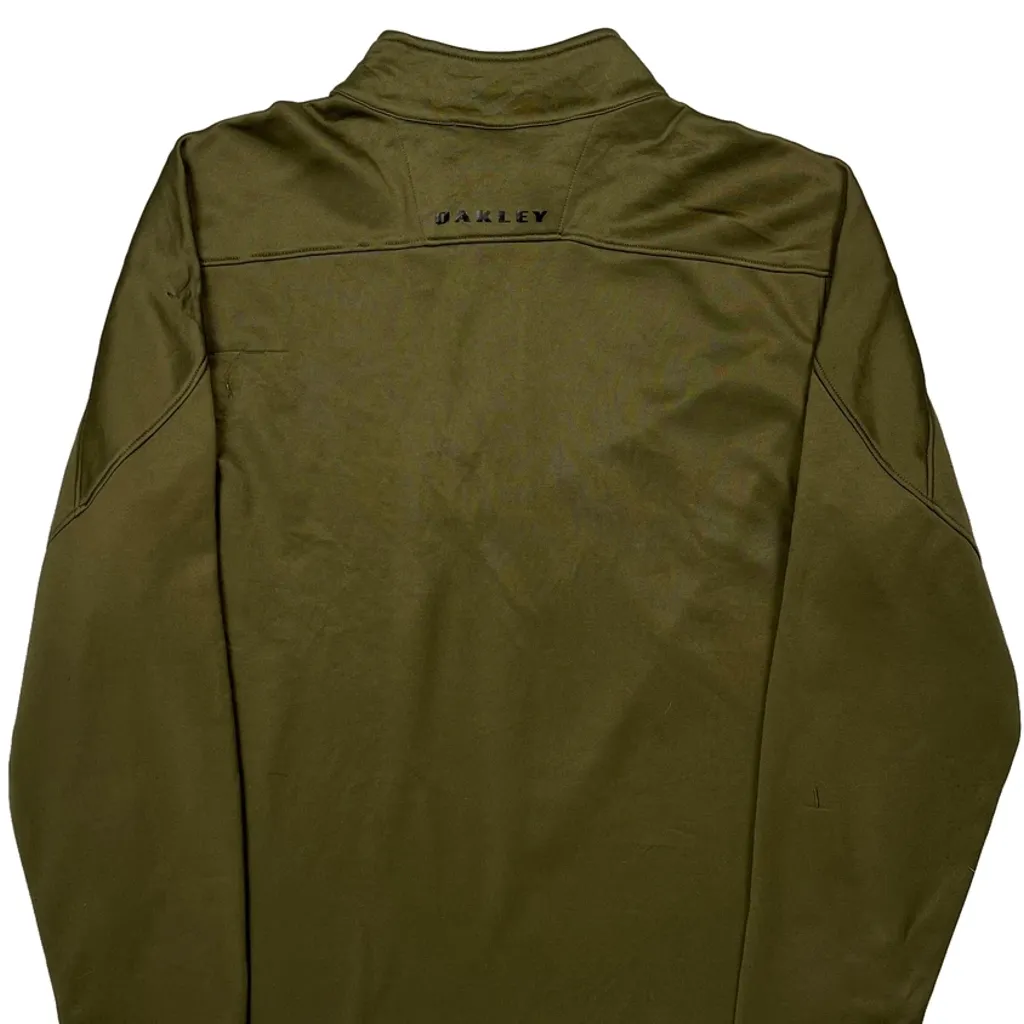 Oakley 1/4 Zip - Large Green Cotton - Image 6