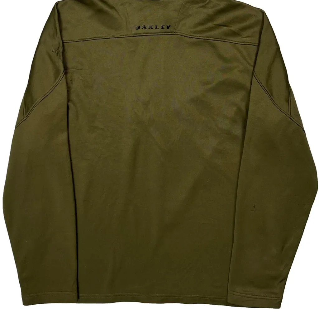 Oakley 1/4 Zip - Large Green Cotton - Image 7