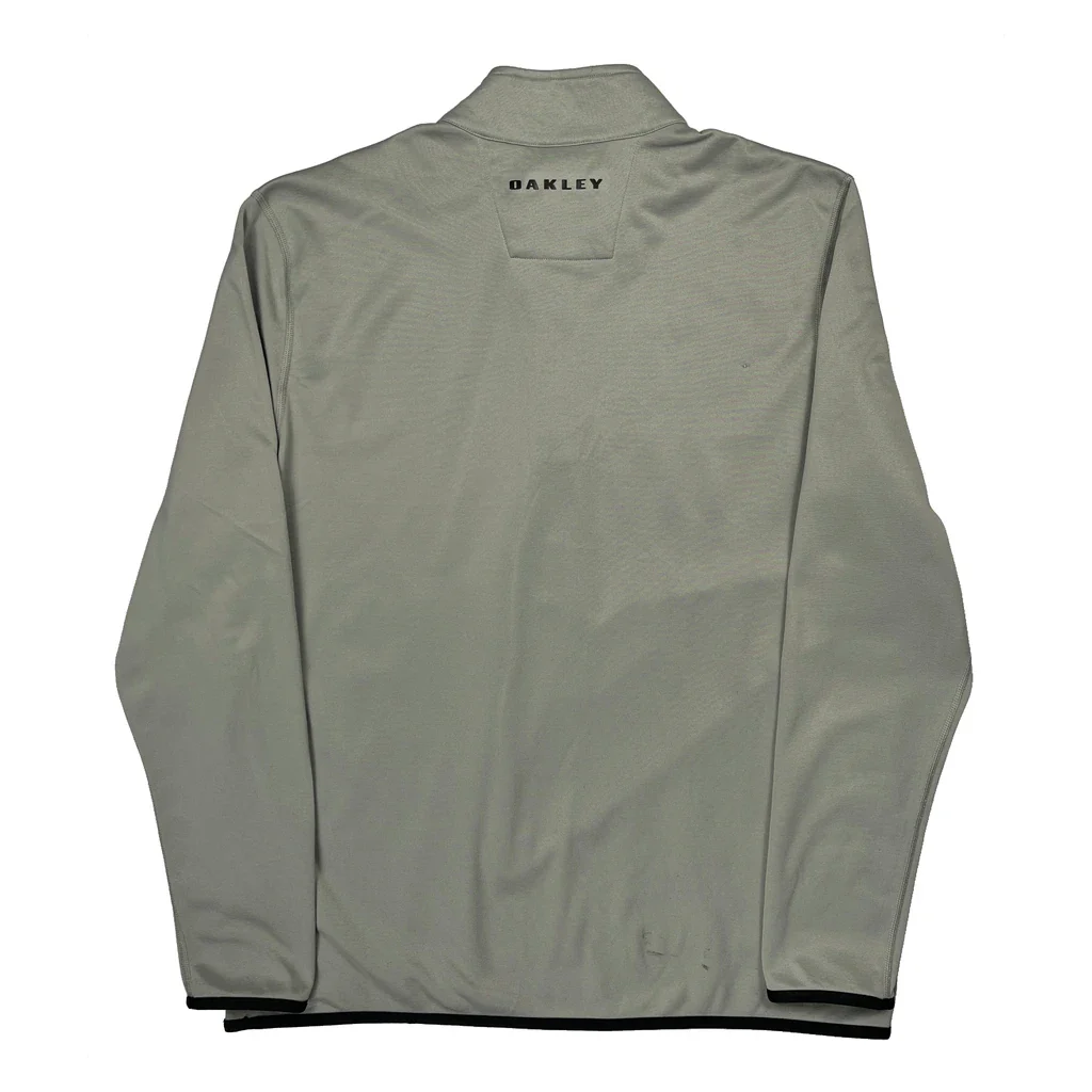 Oakley 1/4 Zip - XL Grey Polyester - Image 2