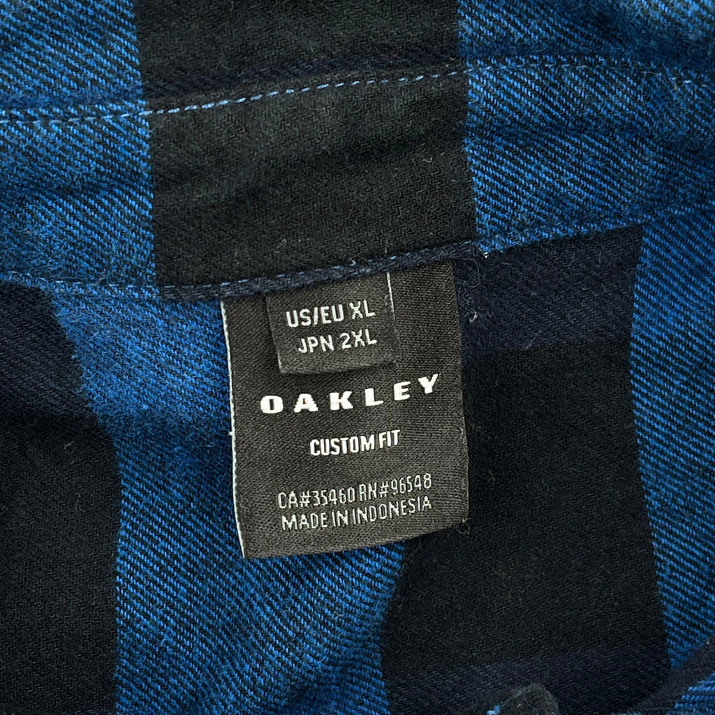Oakley Checked Flannel Shirt - XL Blue Cotton - Image 3
