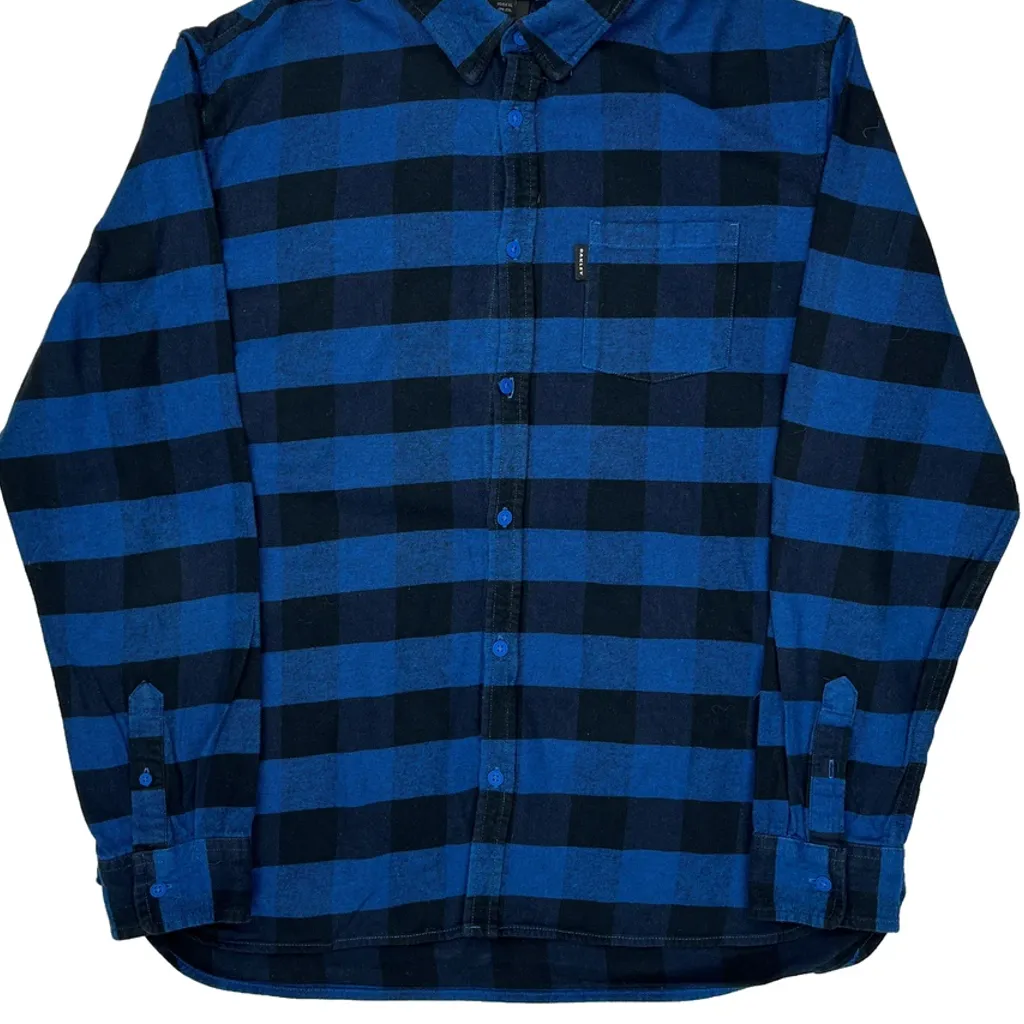 Oakley Checked Flannel Shirt - XL Blue Cotton - Image 4