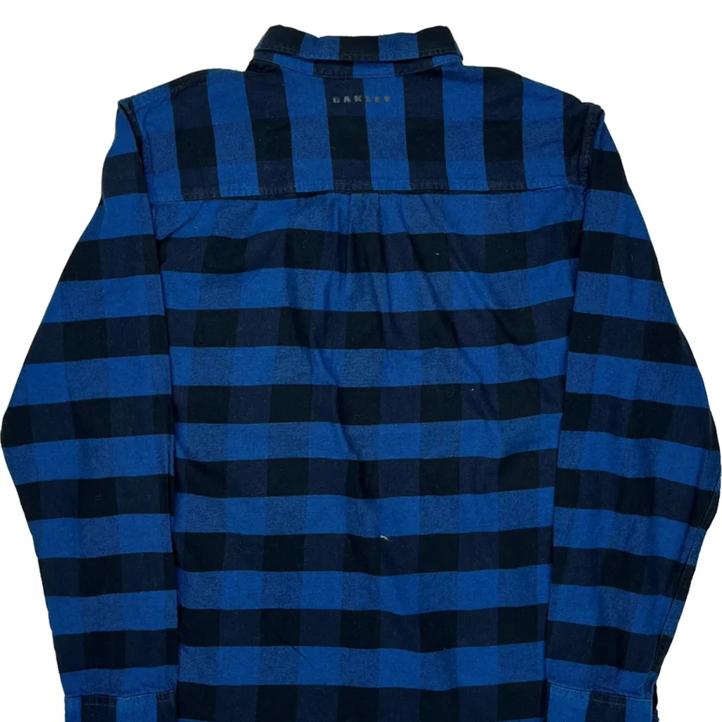 Oakley Checked Flannel Shirt - XL Blue Cotton - Image 6