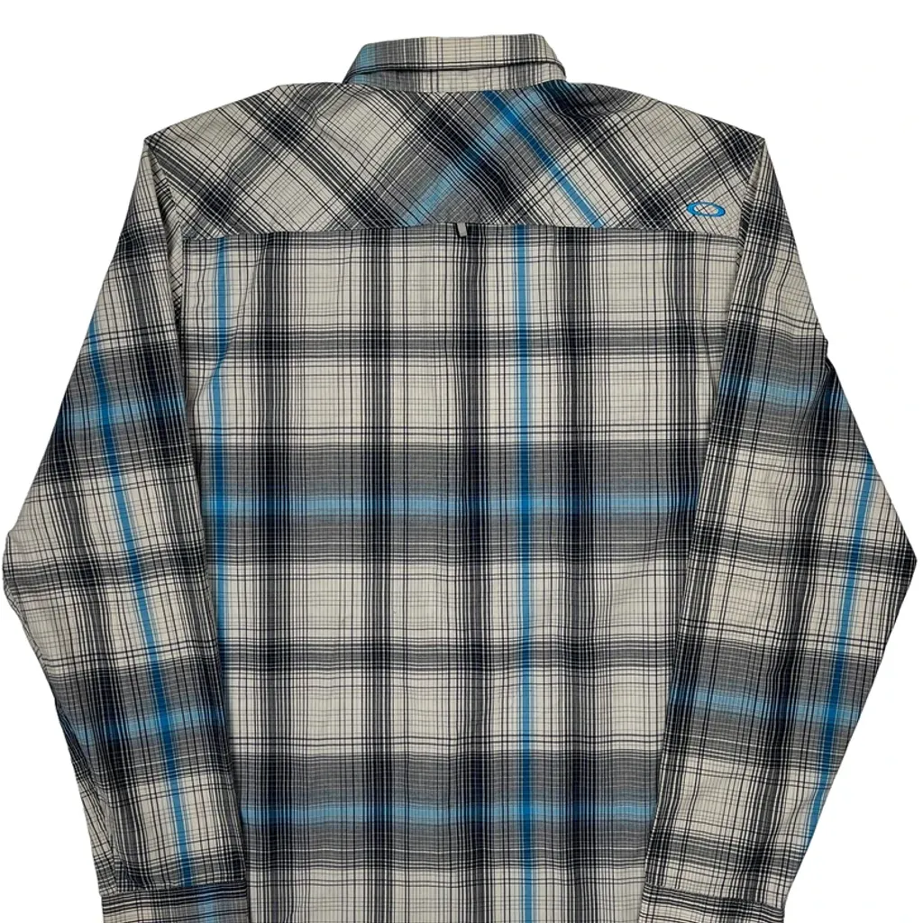 Oakley Checked Flannel Shirt - Medium Grey Cotton - Image 6