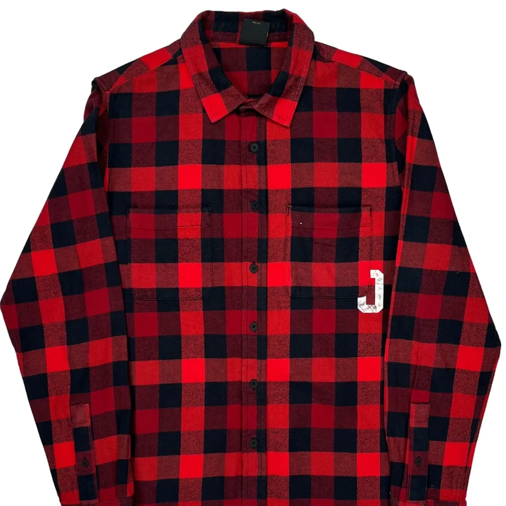 Oakley Checked Flannel Shirt - Small Red Cotton - Image 5